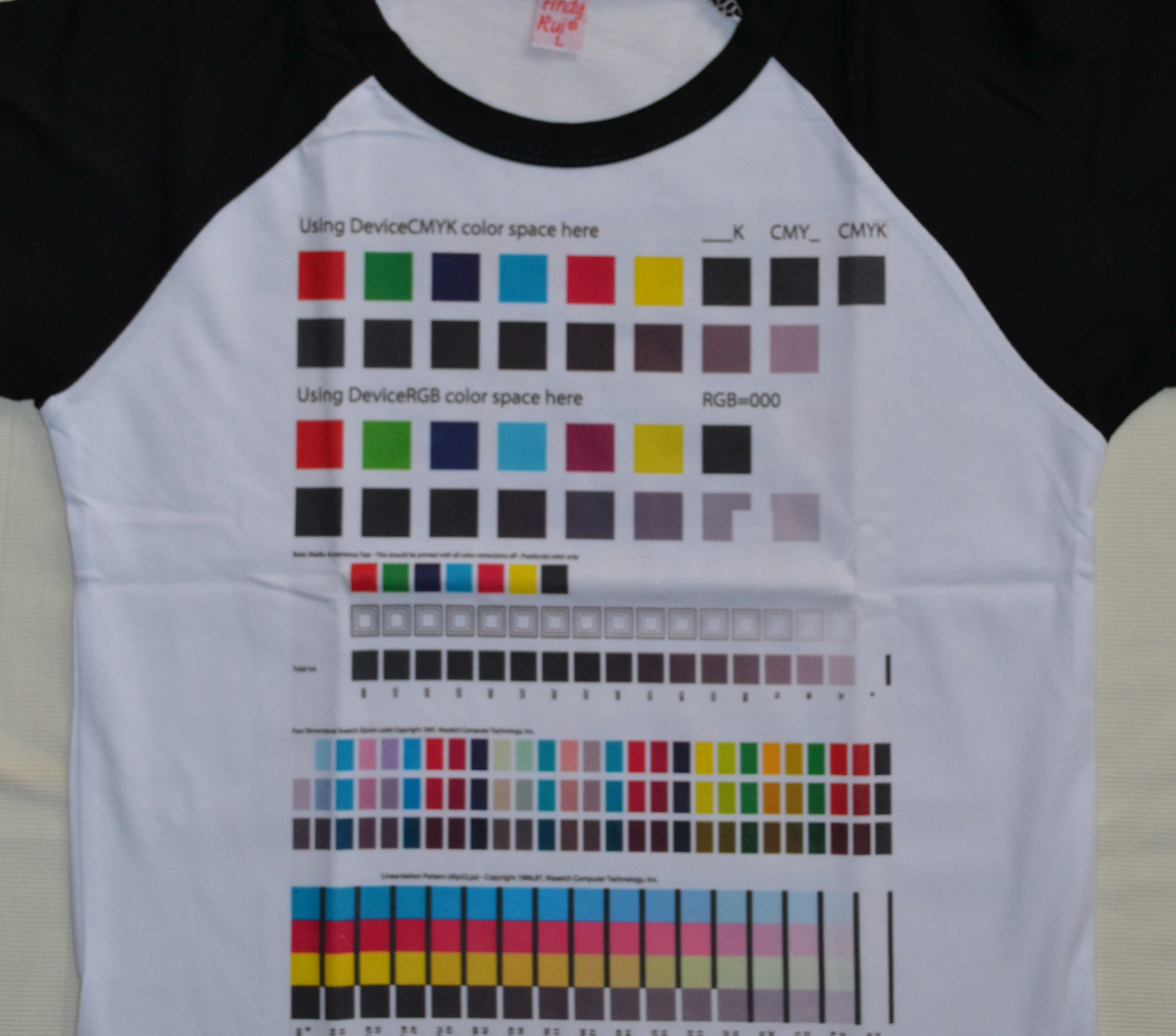 福州利来w66靓贴与打印墨水的耐水洗性对照表